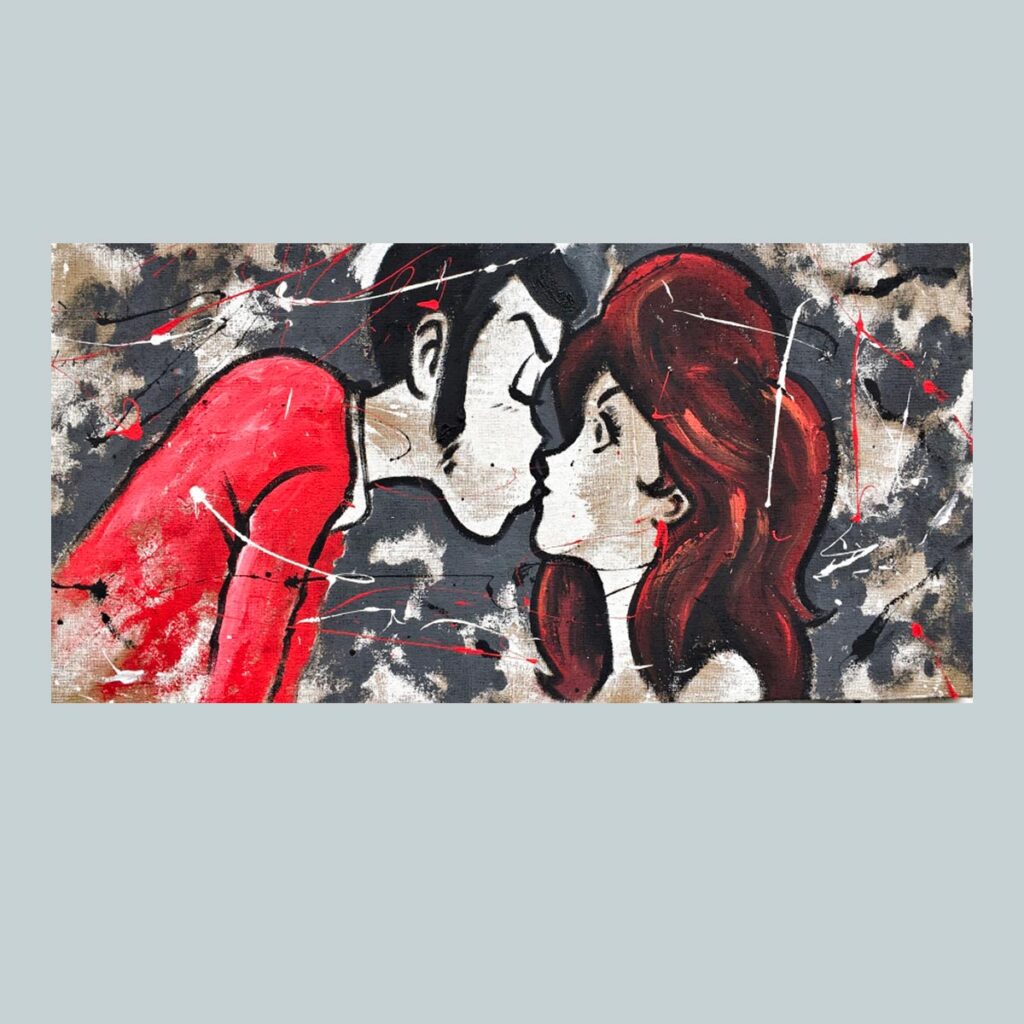 pop-art-Margot-Lupin-bacio-corniciequadrime